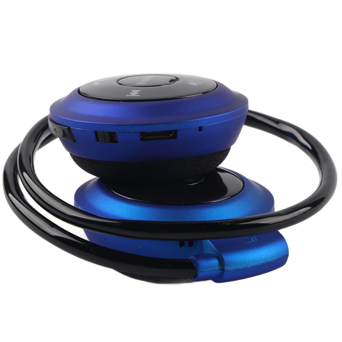 Mini Stereo Headset, Bluetooth Headphone Earpiece TF FM Sports Earphone(Blue) for Mobile and Smartphone Accessories