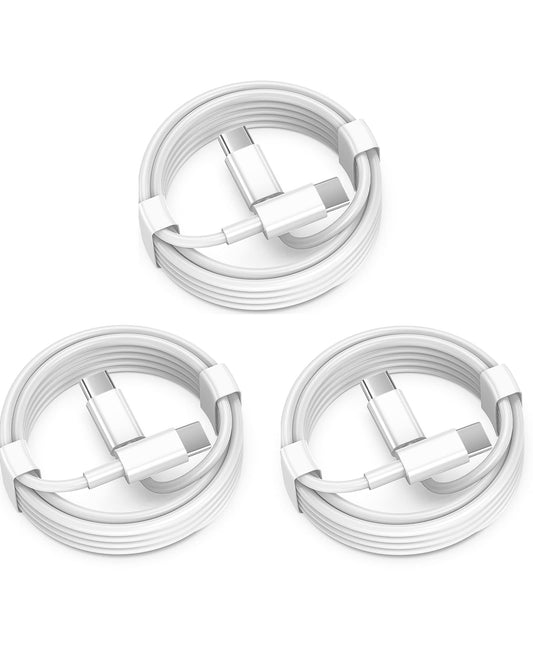 USB C to USB C Charging Cable for Apple, 6ft 60W 3Pack, USBC/Type C to Type C Fast Charger Cord Compatible for iPhone 17/17 Pro Max/17 Air, iPhone