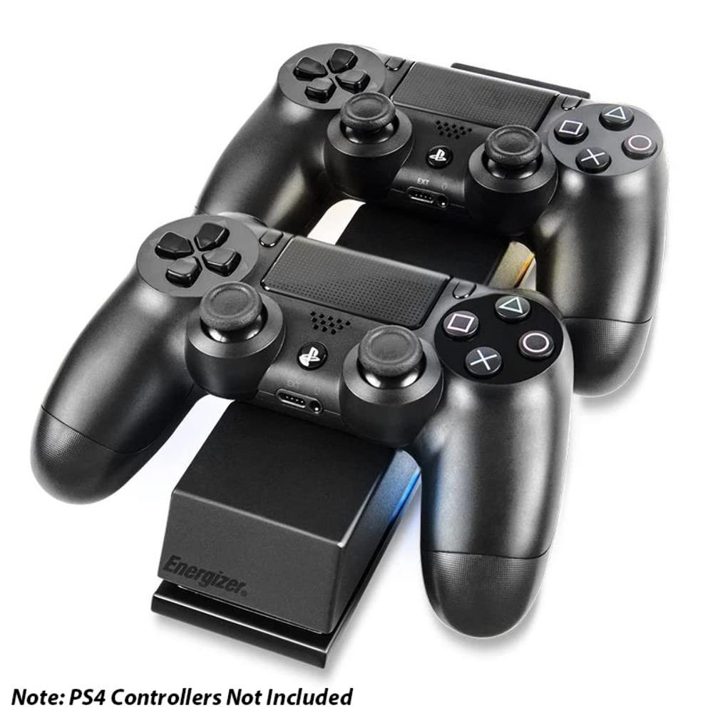 PDP Gaming Energizer Dual Wireless Controller Charging System, Rechargeable Battery Packs: Black, PS5/PS4
