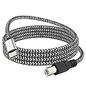 MOSWAG USB B to USB C Printer Cable 6.6FT, Nylon Braided USB B to C Cord for MacBook Pro, HP, Epson, Canon, Brother, Lexmark, Xerox Printers