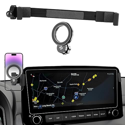 JIEZMO Car Magnetic Phone Mount for Hyundai Kona 2018 2019 2020 2021 2022 2023 [ 10.25 inch Touchscreen ] Auto Accessories Best Cellphone Holder Cell