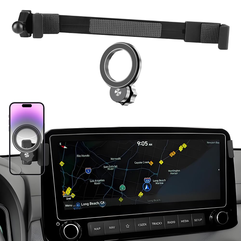 JIEZMO Car Magnetic Phone Mount for Hyundai Kona 2018 2019 2020 2021 2022 2023 [ 10.25 inch Touchscreen ] Auto Accessories Best Cellphone Holder Cell