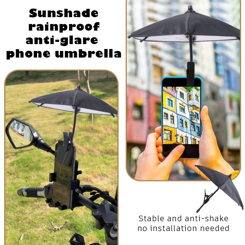 BHFBHFBH Cell Phone Umbrella - Flexible Angle Design, Universal Cell Phone Sunshade