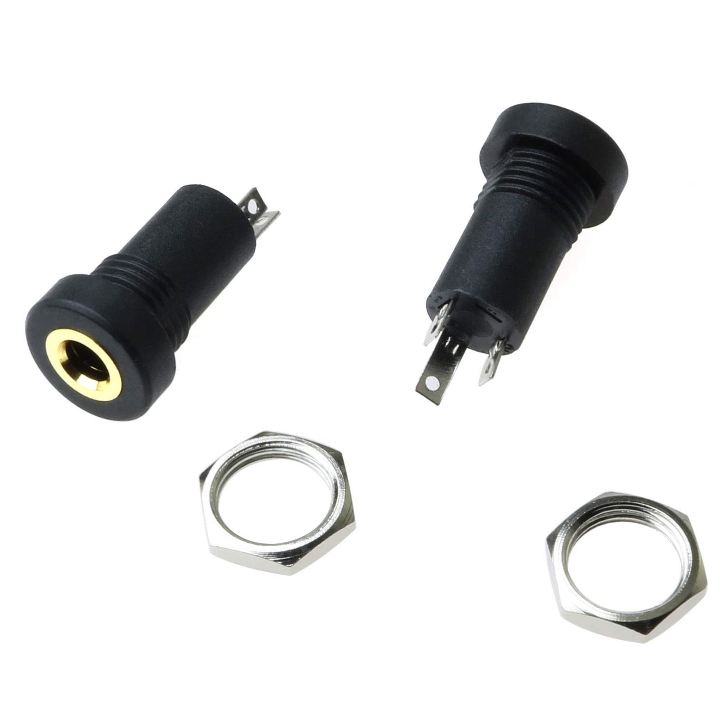 BLLNDX 3.5mm Stereo Panel Mount Jack 2PCS 3.5mm 1/8Inch Mini Female Stereo Panel Mount Solder Headphone Socket Connector