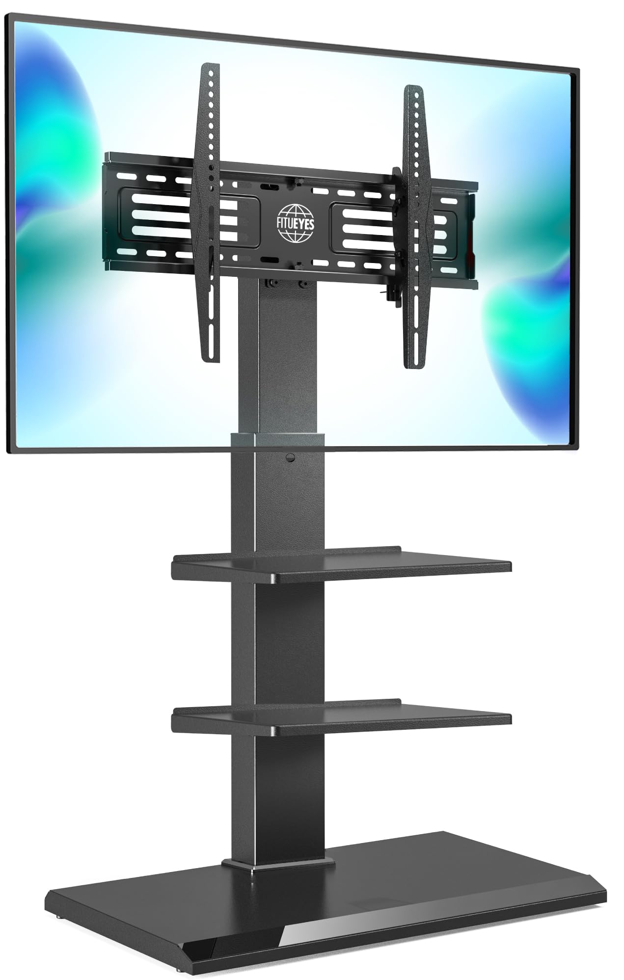 FITUEYES Iron Base Universal Floor TV Stand with Swivel Tilt, TV Mount Stand for 32-75 Inch Screens, Corner TV Stand with Height Adjustable