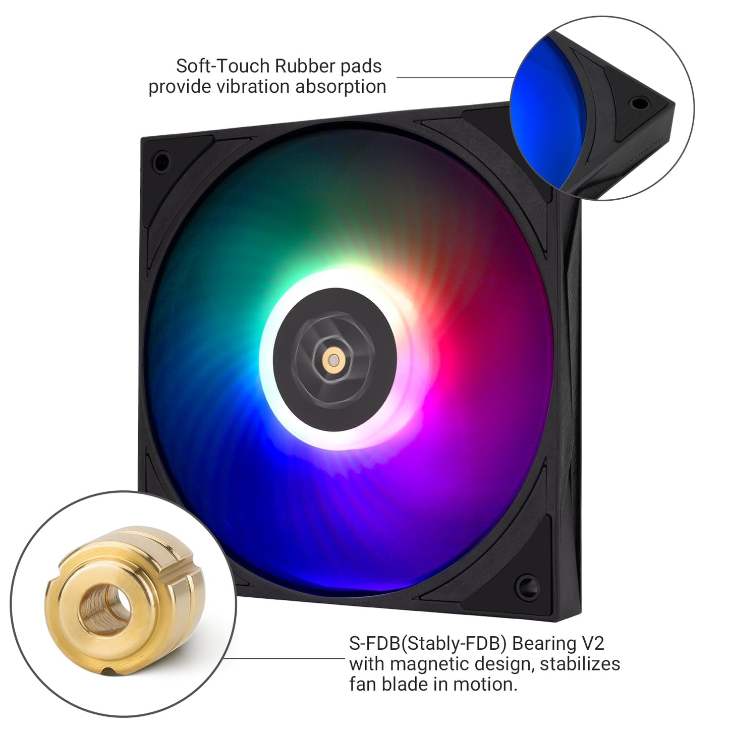 Thermalright TL-H12015B-S Thin Computer Case Fan-1900RPM, CPU Fan, 15mm Slimline Cooling Fan, 12cm CPU Cooler Fan,5V ARGB,Compatible with Desktop