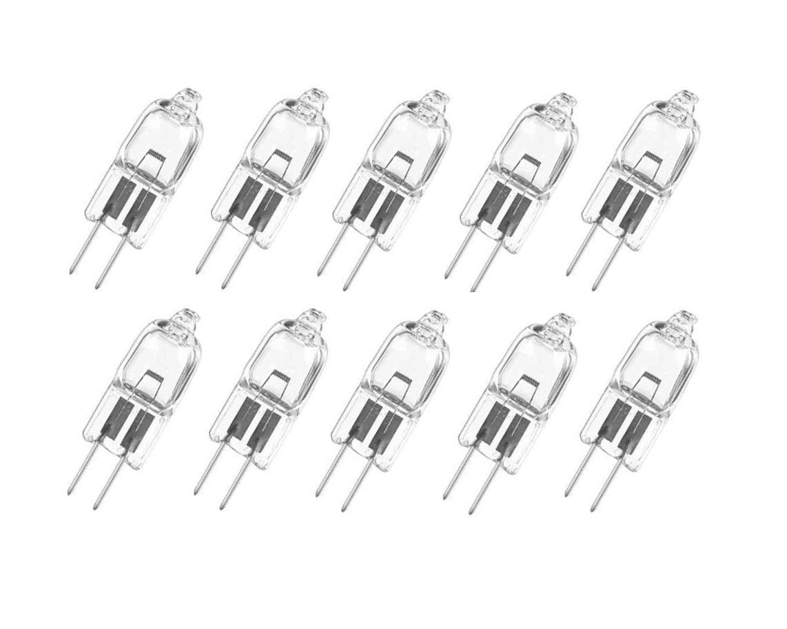 ShuoHui G4 Halogen Bulbs 10 W 24 V Dimmable Bi-Pin Base Clear Capsule Warm White Light Bulb Pack of 10