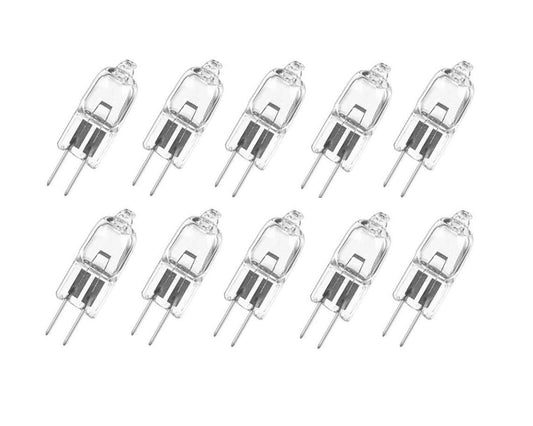 ShuoHui G4 Halogen Bulbs 10 W 24 V Dimmable Bi-Pin Base Clear Capsule Warm White Light Bulb Pack of 10