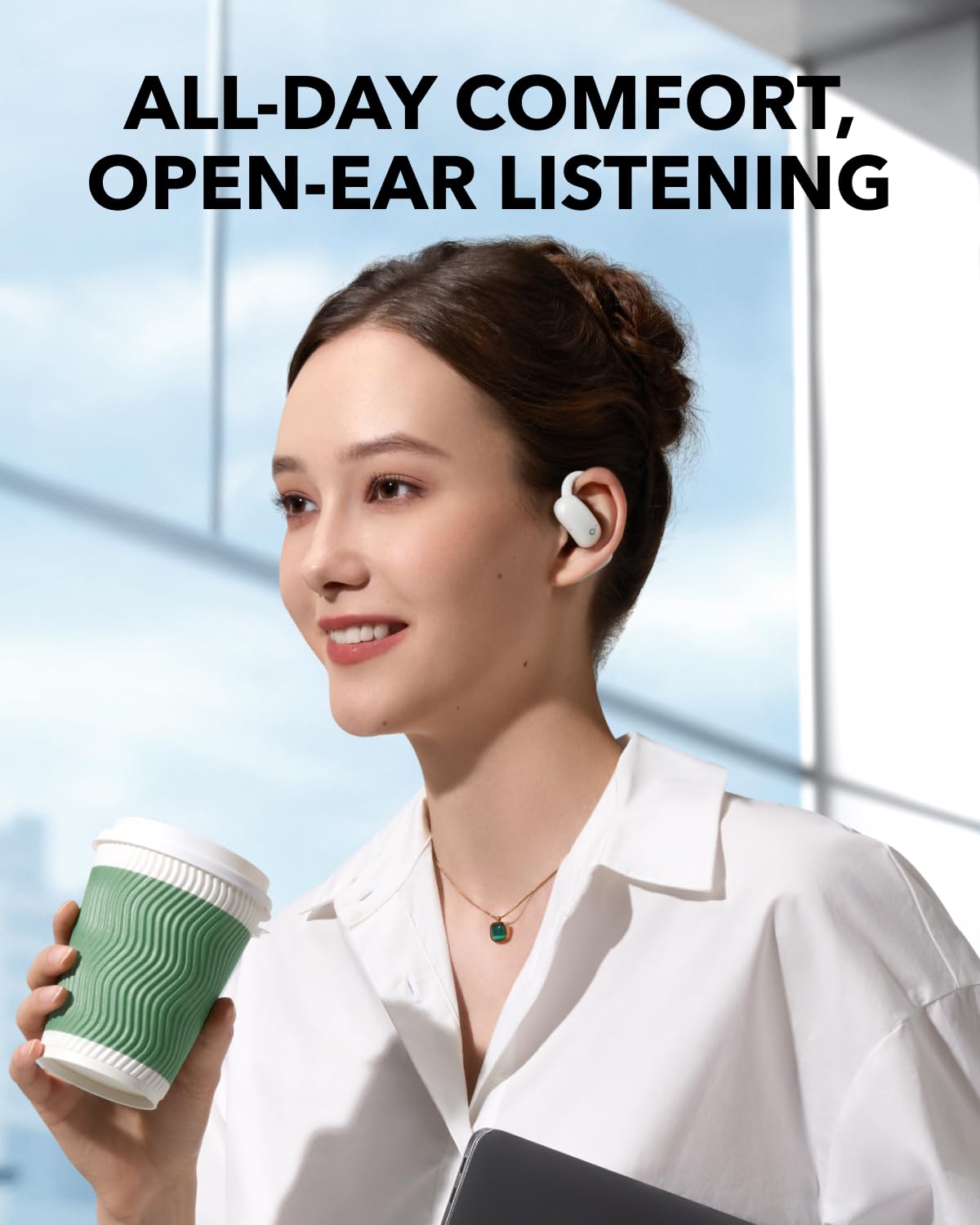 Soundcore AeroFit 2 by Anker Open Ear Earbuds, Open Ear Headphones(Renewed)