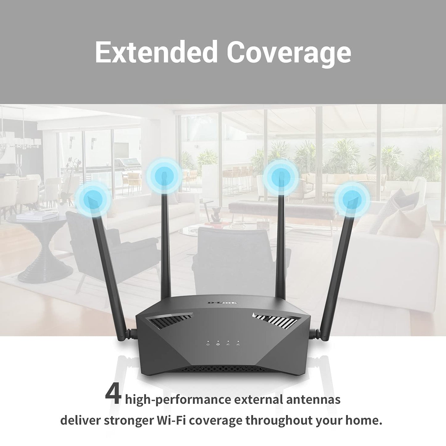 D-Link DIR-1950 IEEE 802.11ac Ethernet Wireless Router - 2.40 GHz ISM Band - 5 GHz UNII Band - 4 x Antenna(4 x External) - 237.50 MB/s Wireless Speed
