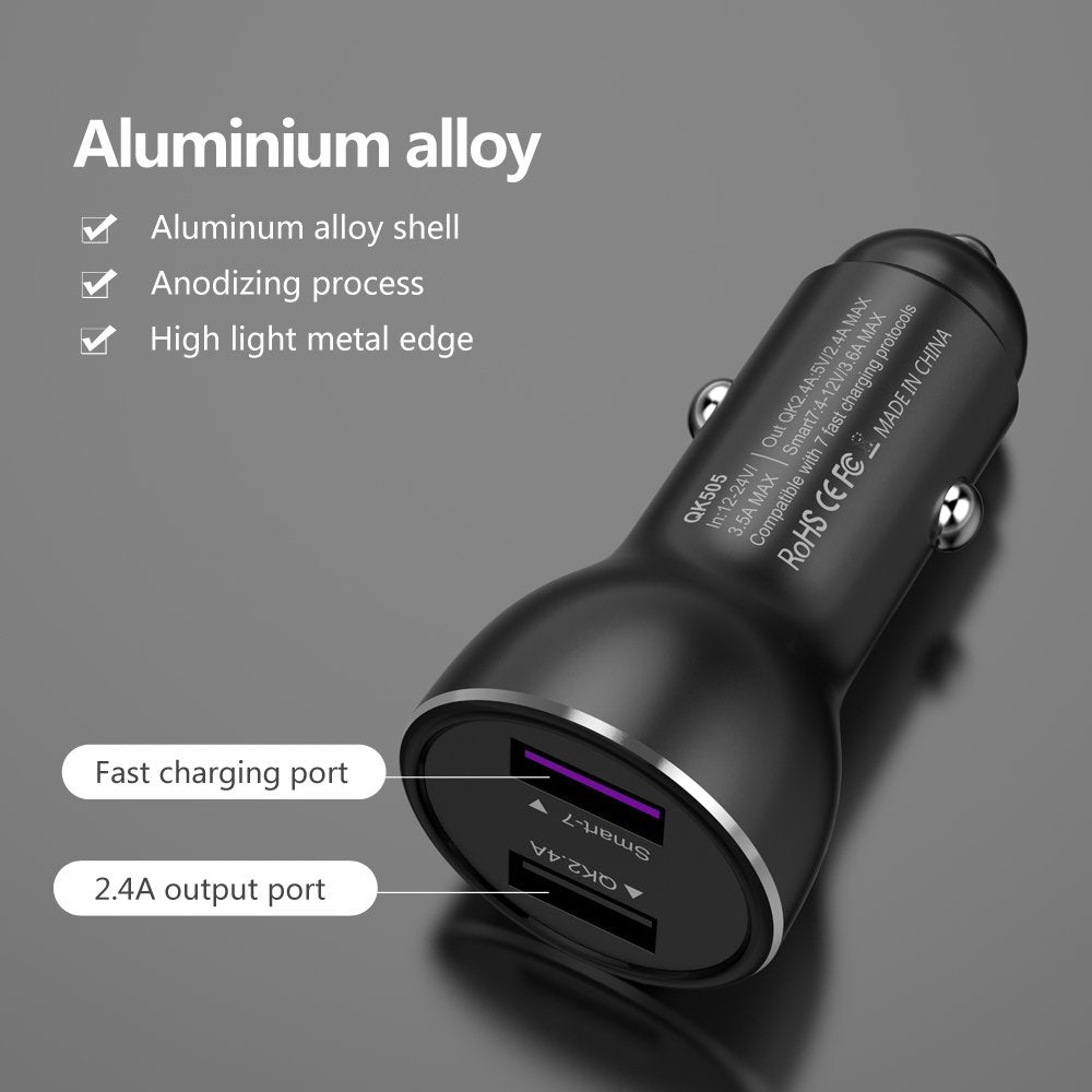 for Huawei Supercharge Car Charger, 9V/2A Car Charger Adapter Quick Fast Charger with USB Type C Super Charging Cable Car Charger for Huawei P40 P30