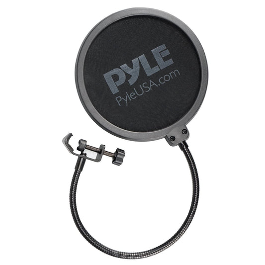 Pyle Pop Filter for Microphone, Replacement Part for Mic Model PDMIK120, Adjustable Clamp, Improves Quality