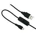JBtek Raspberry Pi Micro USB Cable with ON/Off Switch - Easy Start/Reboot !