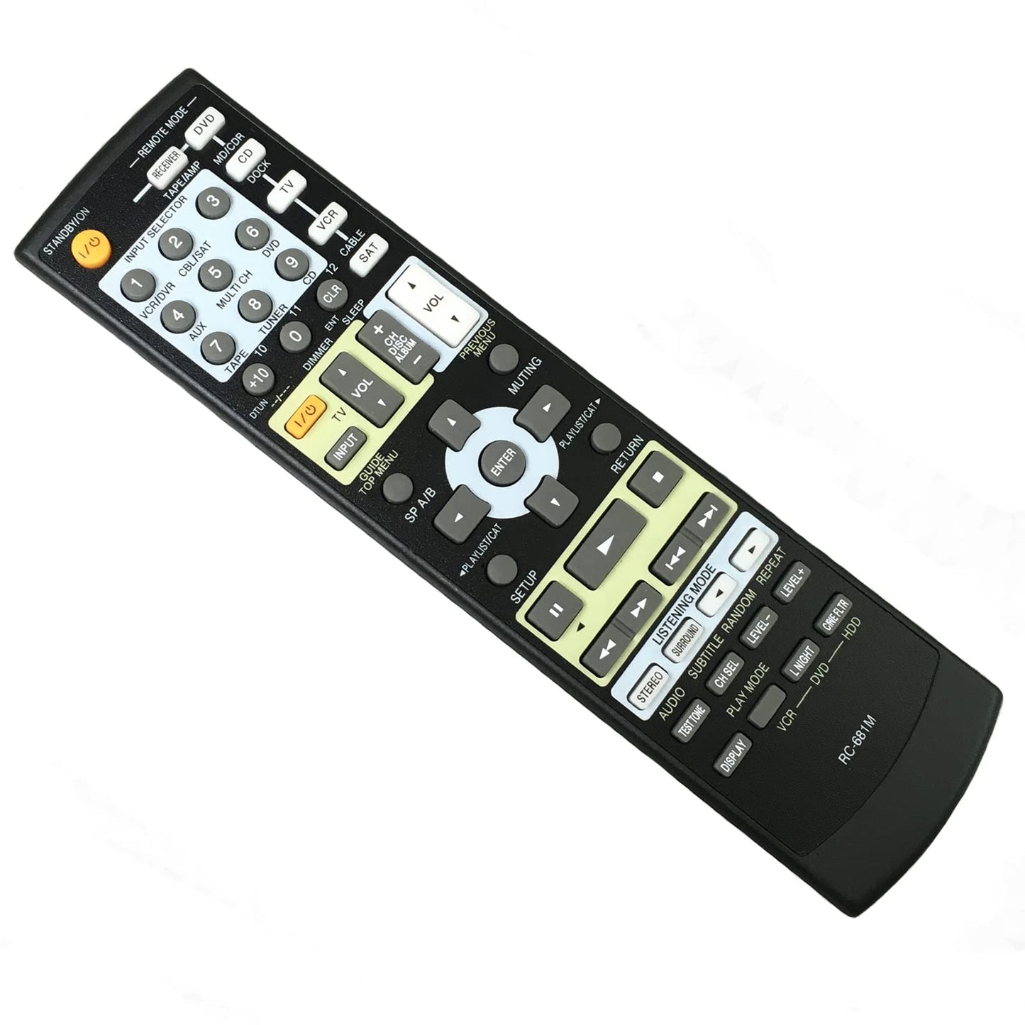 RC-681M Replacement Remote Control for Onyko DVD CD TV VCR AV Receiver sub rc-645s, rc-682m,rc-608m, rc-646s,rc-651m Controller