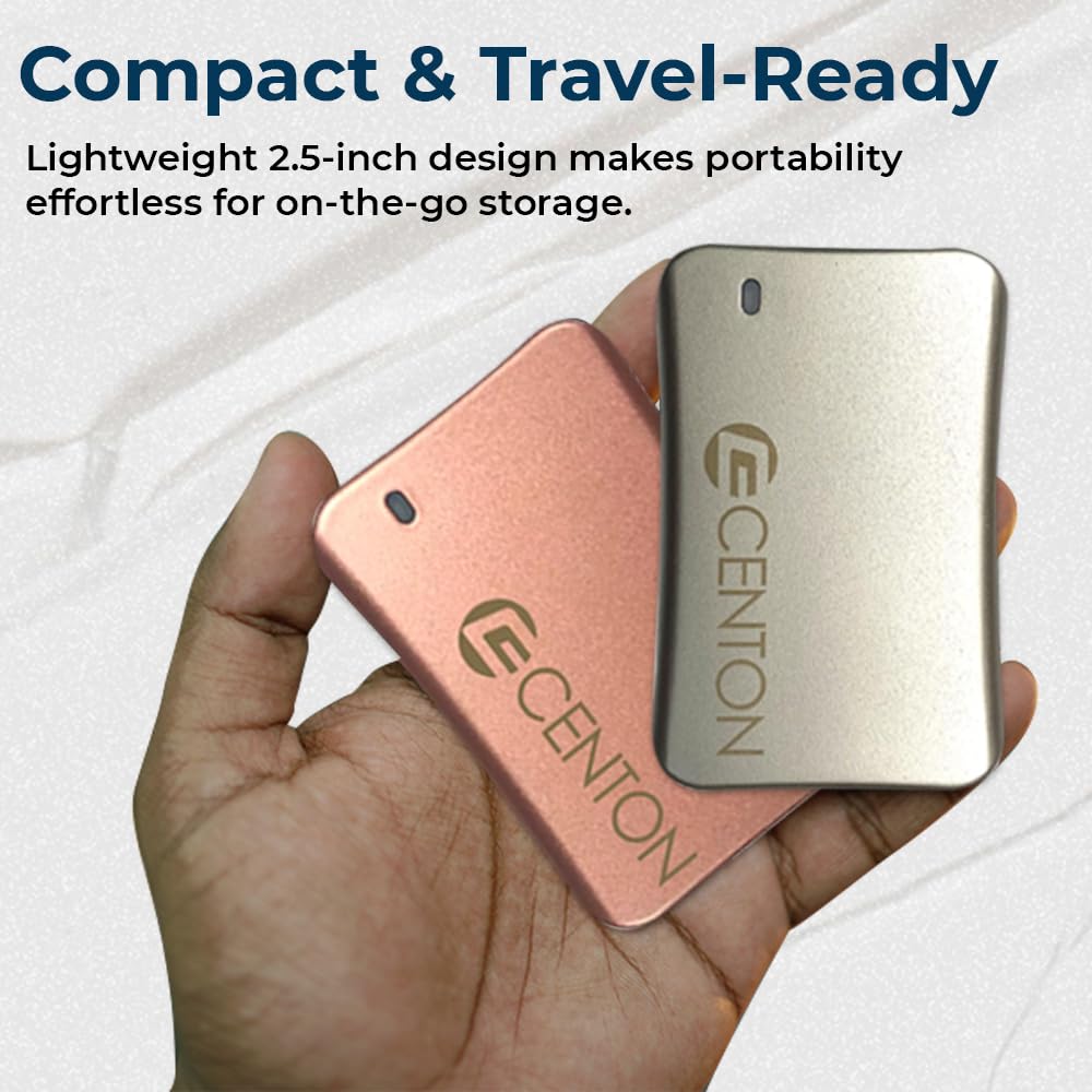Centon External SSD (Black), USB-C 3.2 Gen 2, 500GB