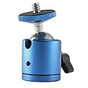EXMAX Mini Ball Head Aluminum Alloy Tripod Ball Head with 1/4" Screw Thread Base Mount 360 Degree Rotatable for Monopods DSLR Cameras HTC Vive