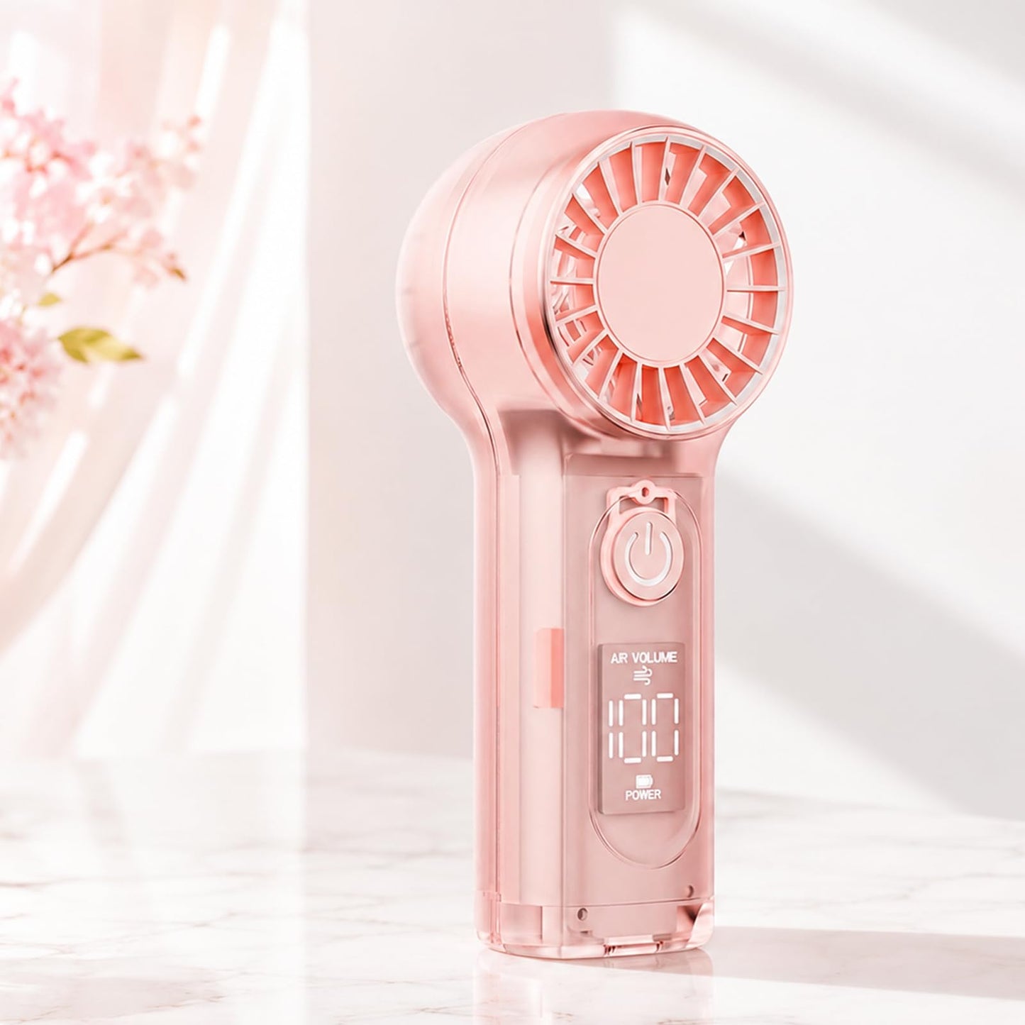 Portable Handheld Fan with LED Display,100 Speed Mini High Speed Rechargeable Turbo Fan Blow Cold Air, Small Personal Cooling Travel Essential