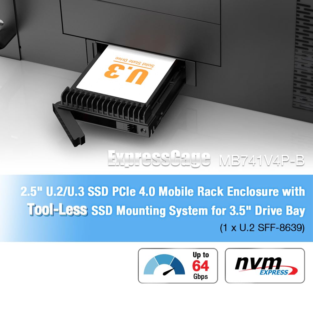 3.5" U.2 / U.3 SSD Mobile Rack MB741V4P-B
