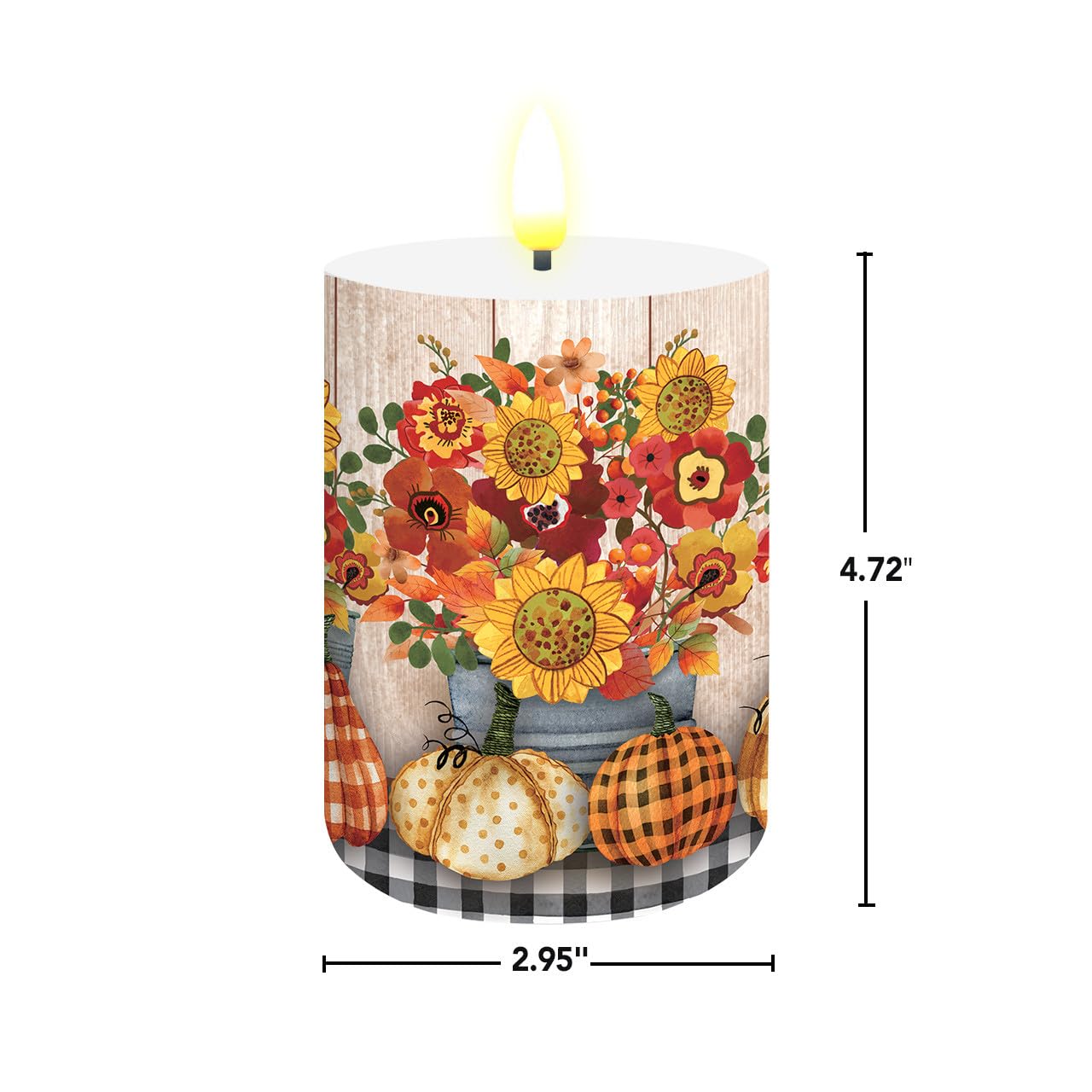 Briarwood Lane Fall Flameless Candle 6x3 Autumn Arrangement Flameless Candle with Timer for Fall