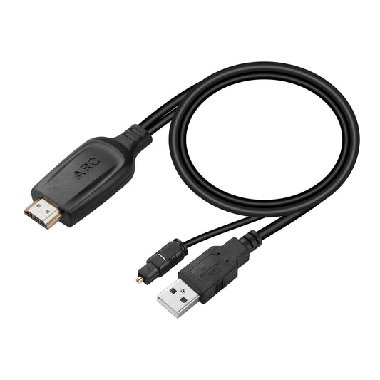 192KHz HDMI ARC to Optical Audio Converter for TV to Soundbar, Plug & Play 3.4ft/1.05m ARC to Optical Cable Audio Extractor Adapter Splitter for Sound