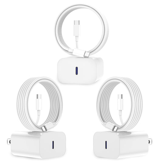 GREPHONE iPhone 15 Charger [MFi Certified] USB C Fast Charger 3 Pack 6FT Compatible With iPhone 15 Pro Max, iPad Pro, iPad Mini (White), ZYH-J03