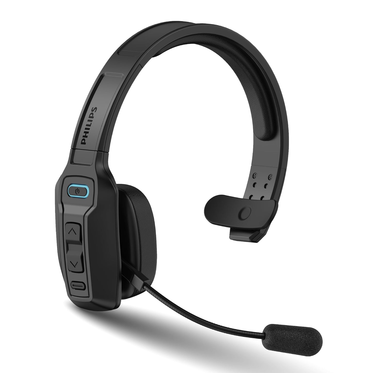 Philips Trucker Bluetooth Headset with Mic, Wireless Trucker Headset with AI Noise-Canceling Microphone & Instant Mute Button, Reliable Long Battery