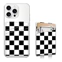 Aeltrp Phone Card Holder, Dual Pocket Leather Phone Wallet Adhesive Stick On, Cute Card Holder, Credit Card Holder for Phone Case Compatible with Most