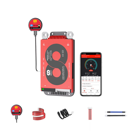 DALY Smart 15S BMS 48V with WiFi Module and CAN 485 Communication Protection Board for LifePO4 Lithium Battery Pack(Lifepo4 15S 48V，100A)
