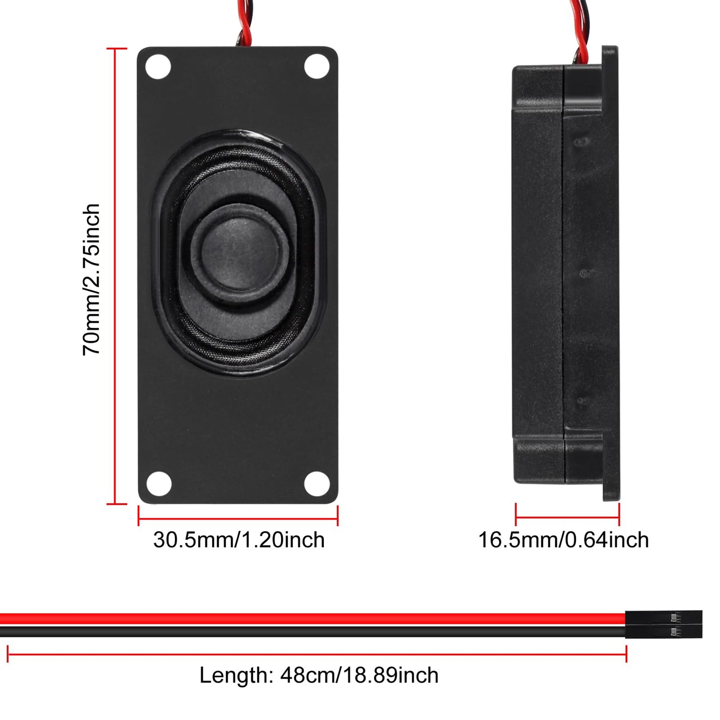 XIITIA 6pcs Speakers 3 Watt 4 Ohm Mini Speaker 4ohm 3w Loundspeaker Micro Speaker with 2.54mm Dupont Interface Compatible with Small Electronic