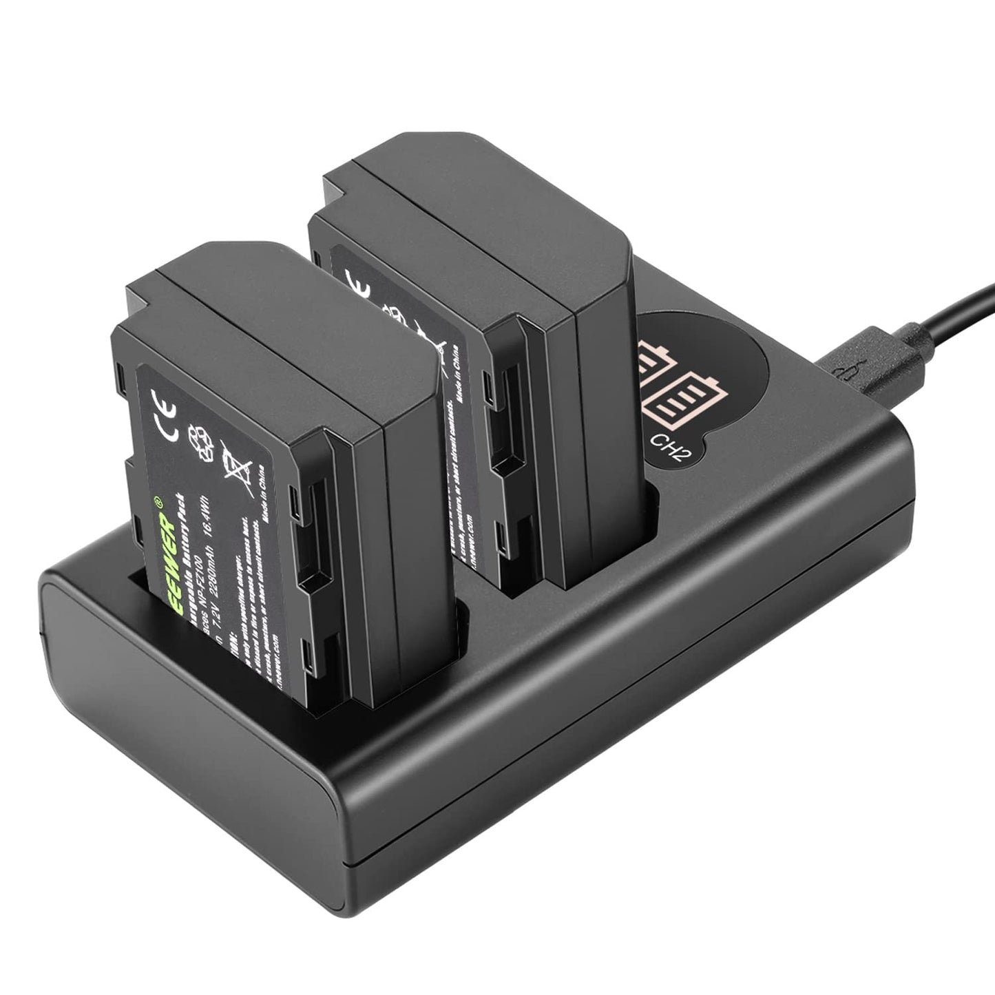 Neewer Replacement Battery and Charger Set for NP-FZ100, Compatible with Sony A7IV, A1, A9II, A7SIII, A7RIV, A7III, FX3, FX30, A9, A6700, ZV-E1