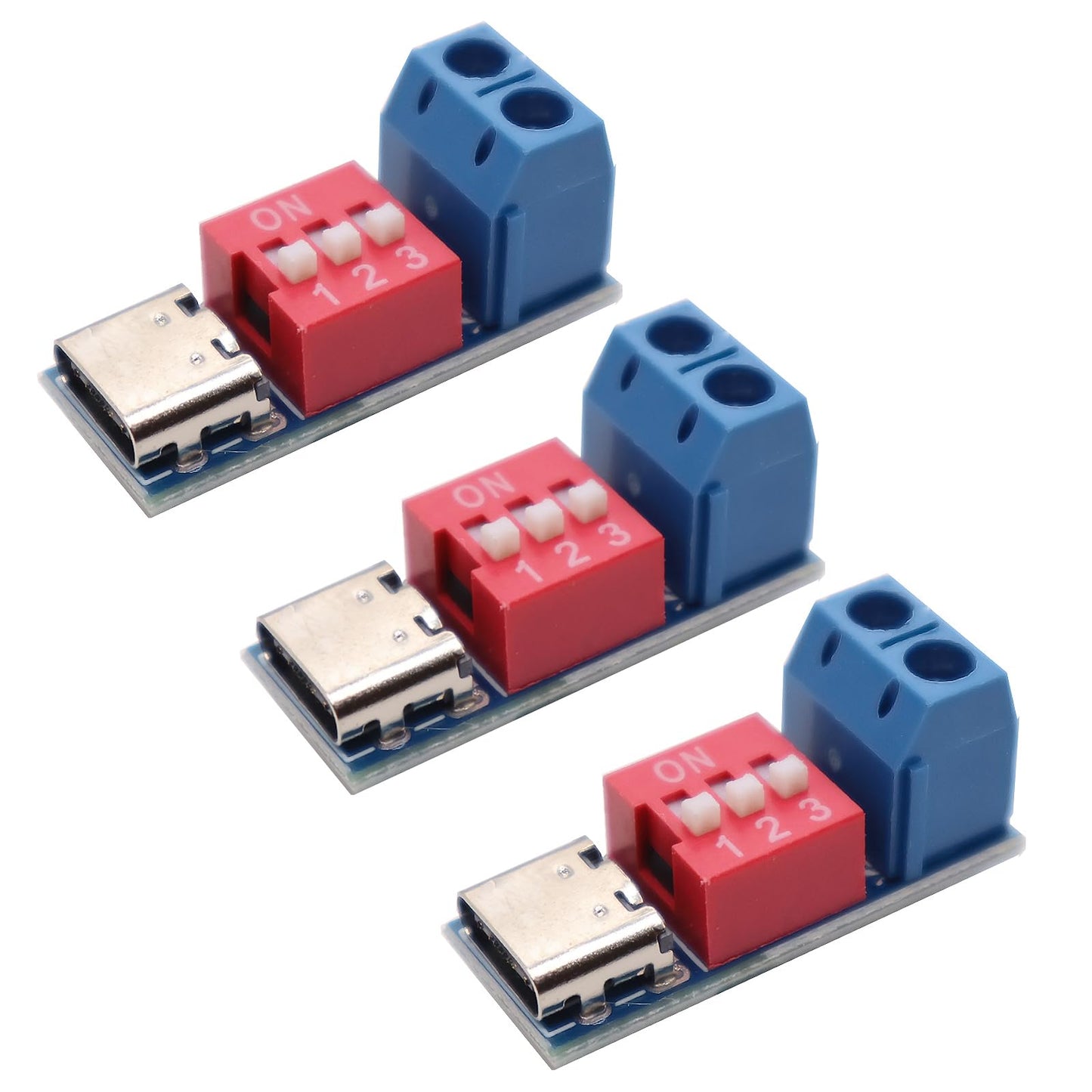3Pcs USB-C PD Trigger 12V Output Fast Charger Decoy USB Type-C Board Power Delivery Protocol Tester Boost Converter Module for Car Camera Monitor DIY
