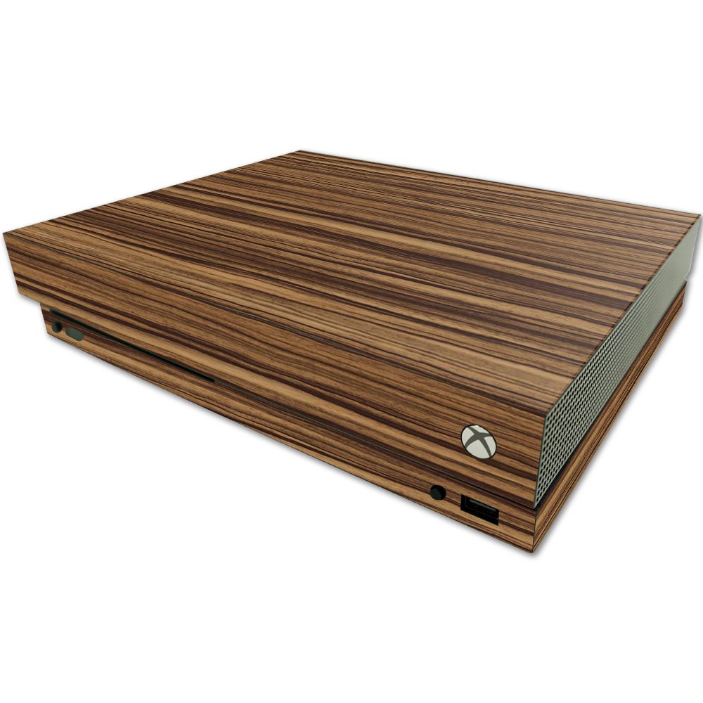 MightySkins Skin Compatible with Microsoft One X Console Only - Dark Zebra Wood | Protective, Durable, and Unique Vinyl Decal wrap Cover | Easy
