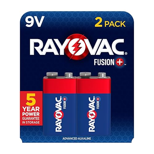 Rayovac Fusion 9V Batteries (2 Pack), Alkaline 9 Volt Batteries