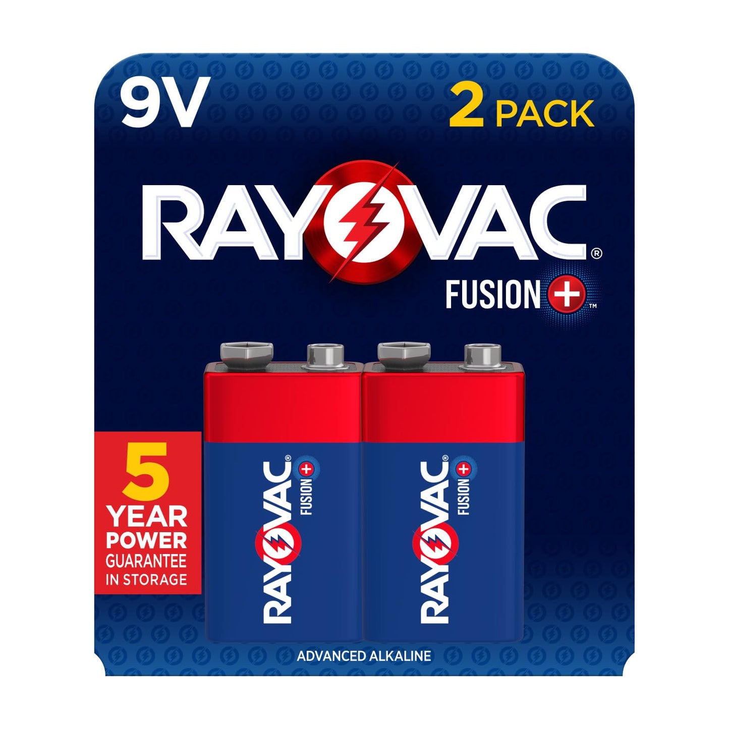 Rayovac Fusion 9V Batteries (2 Pack), Alkaline 9 Volt Batteries