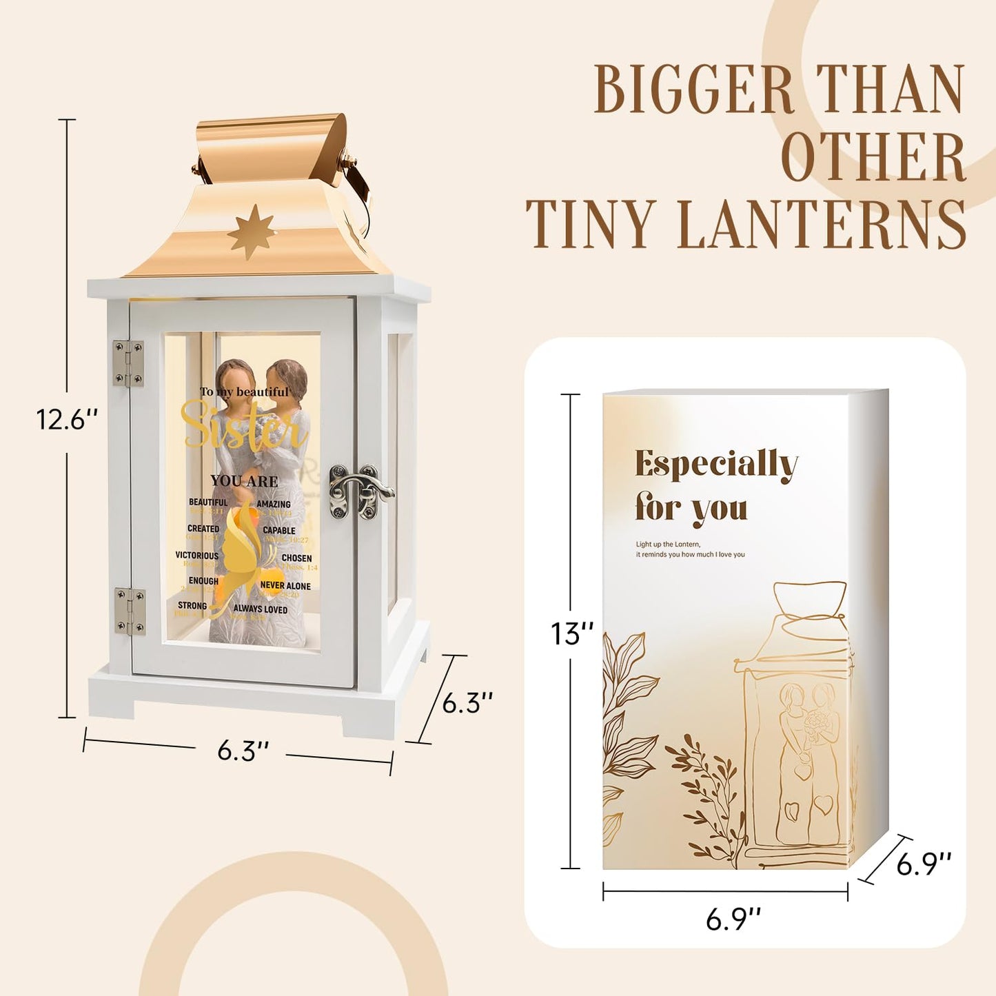 Sister Gifts from Sister, Unique Birthday Gifts, Religious Gifts, Christian Gifts for Sister, to My Sister Gifts Lantern