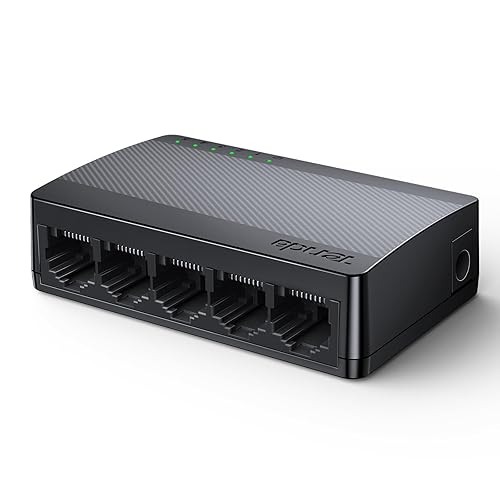 Tenda SG105, 5 Port Gigabit Switch, Unmanaged Home Ethernet Switch, Office Ethernet Splitter, Plug & Play, Plastic Case, Desktop/ Wall-Mount, Fanless