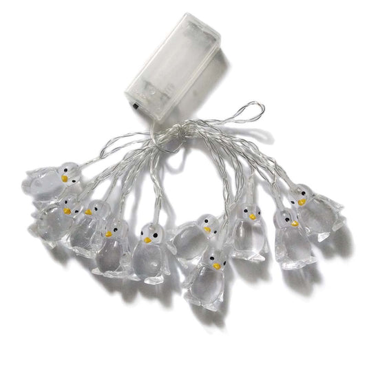 Penfly 1.65M 10LEDs Decorative Penguin Shape Fairy Romantic Night Lamp Mood Night Light for Home Bedroom Wedding Party Babyroom Child(Warm White)