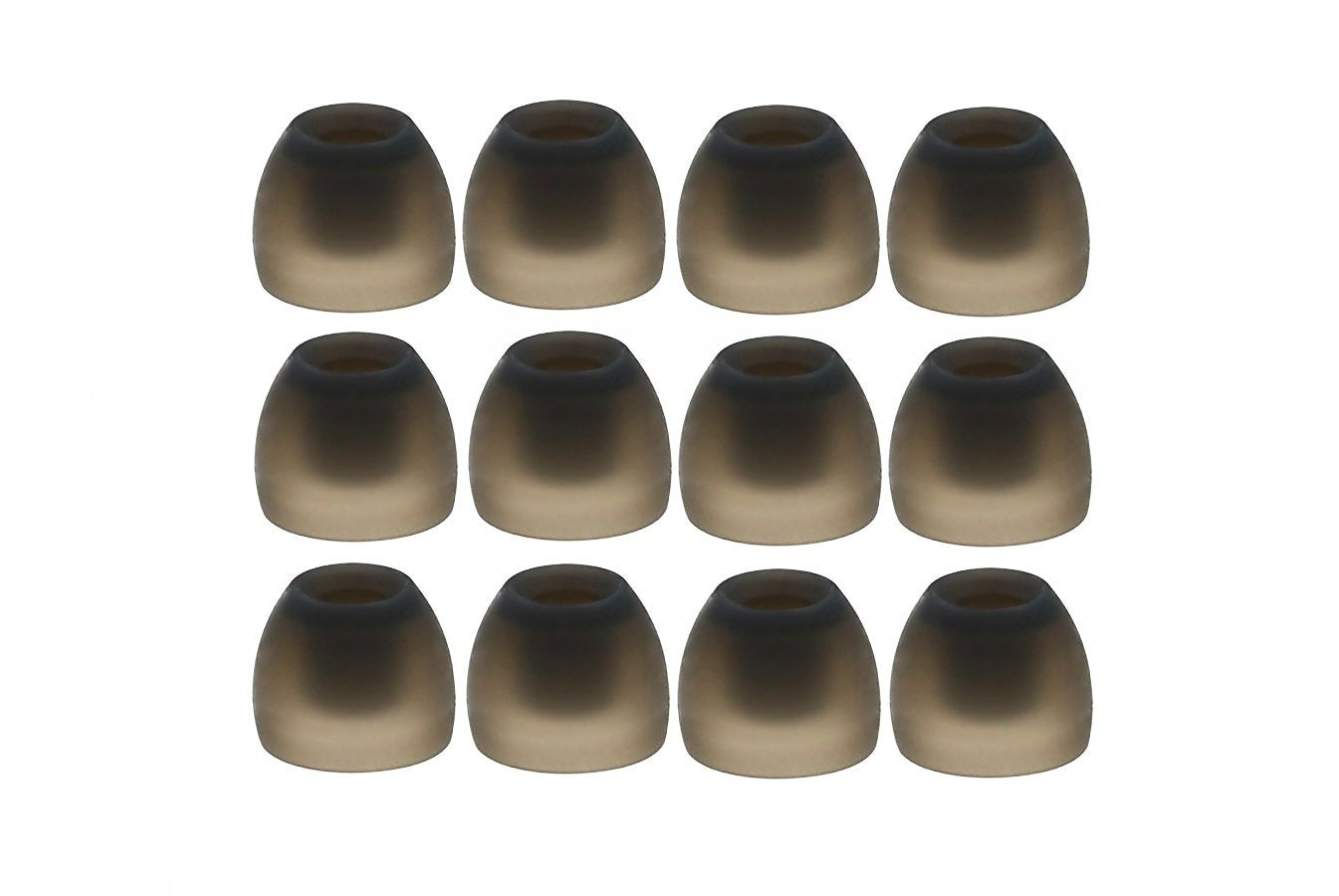 12pcs (TRS-B) Small (S) Replacement Ear Adapters Earbuds Ear Tips for in Ear Earphones with 4.9mm to 6.3mm Nozzle Attachment