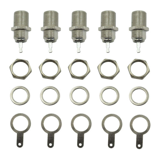 Hxchen F Type Panel Mounted Socket Female Jack Solder Connector Adapter - (5 Pcs)