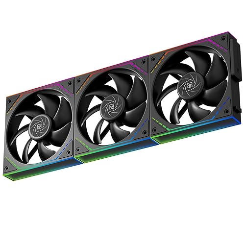 Thermalright TL-M12Q X3 Case Fan-120mm Quiet,PWM Function,Infinity Mirror ARGB Lighting Effects,Wireless Splicing Building Block CPU Fan,New Power