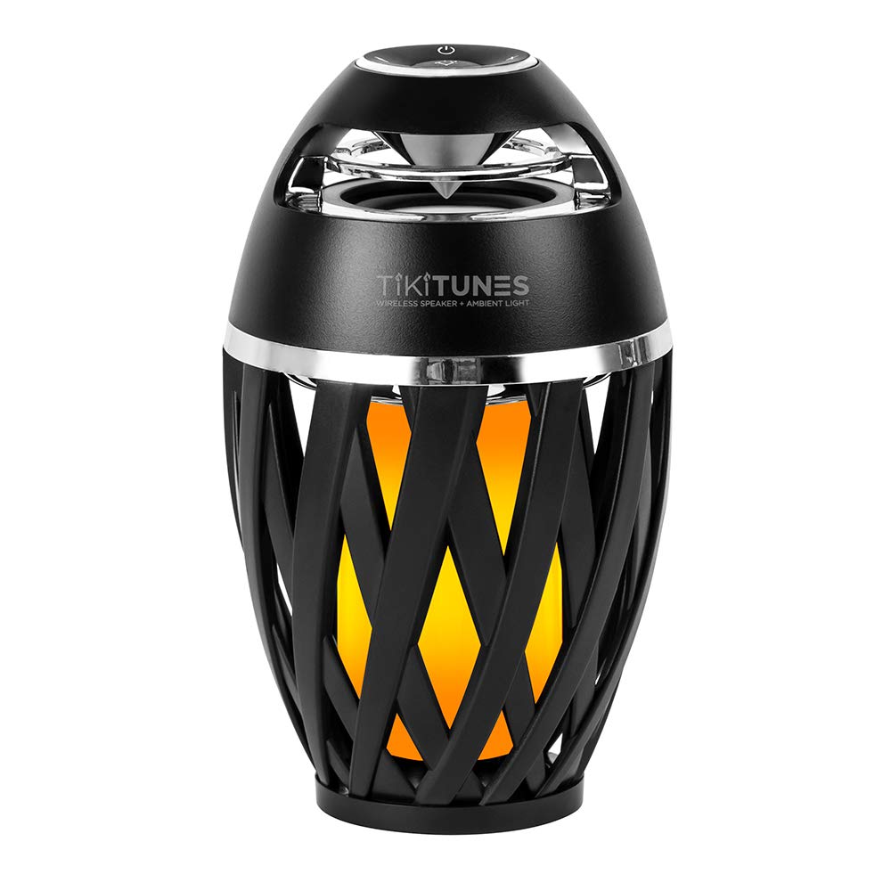 TikiTunes Portable Bluetooth 5.0 Indoor/Outdoor Wireless Speaker, LED Torch Atmospheric Lighting Effect, 5-Watt Audio USB Speaker, 2000 mAh Battery