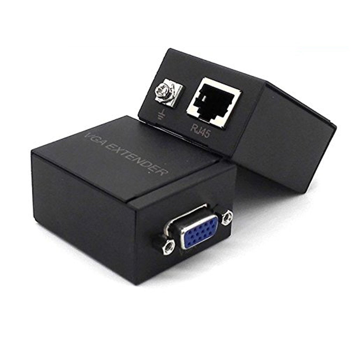 VKBAND VGA Signal Extender Repeater Adapter Over RJ45 Cat Cat6 Network Cable (1 Transmitter + 1 Receiver) (200ft / 60M)