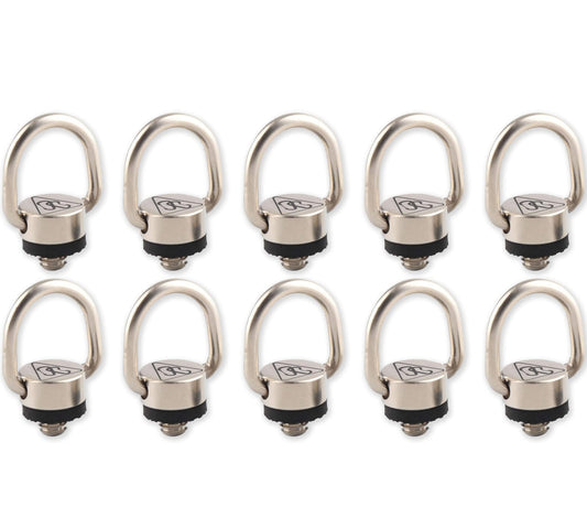 Danger Buddies Camera Carabiner Clip D-Ring - Easily Attach a Carabiner to your Camera with this 1/4-20 Tripod Mount D-Ring (10-Pack)