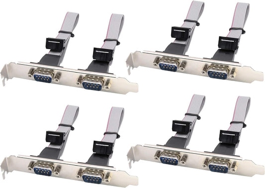 zdyCGTime 2 Port DB9 RS232Serial Port Bracket to 10 pin HeaderRibbon Cable Connector Adapter, DB9 Serial Male to 10P Motherboard Header Panel Mount
