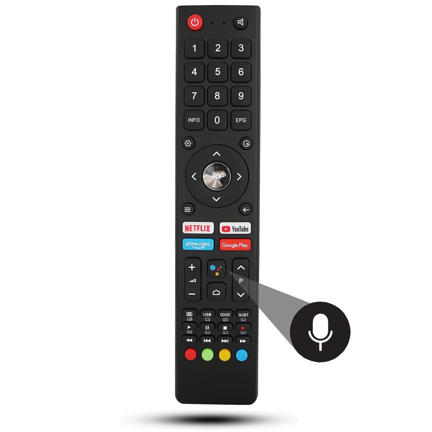 Voice Replacement Remote Control Compatible for JVC RM-C3367 LT-50KC508 50" Smart 4K UHD Android TV