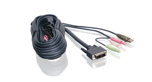 IOGEAR Single Link DVI-I USB KVM Cable, 10 Feet, G2L7D03UI