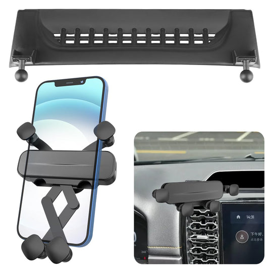LUNQIN Car Phone Holder for Ford Ranger Accessories 2024 2025 2026 Crew Cab Raptor Auto Accessories Navigation Screen Bracket Interior Decoration