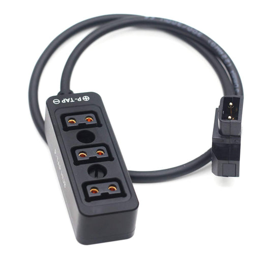 SZJELEN Metal Triple P-TAP D-tap Splitter,D-tap to 3ports D-tap P-tap Splitter Cable for Photography Power,Dtap Three-Way Splitter (Black Straight