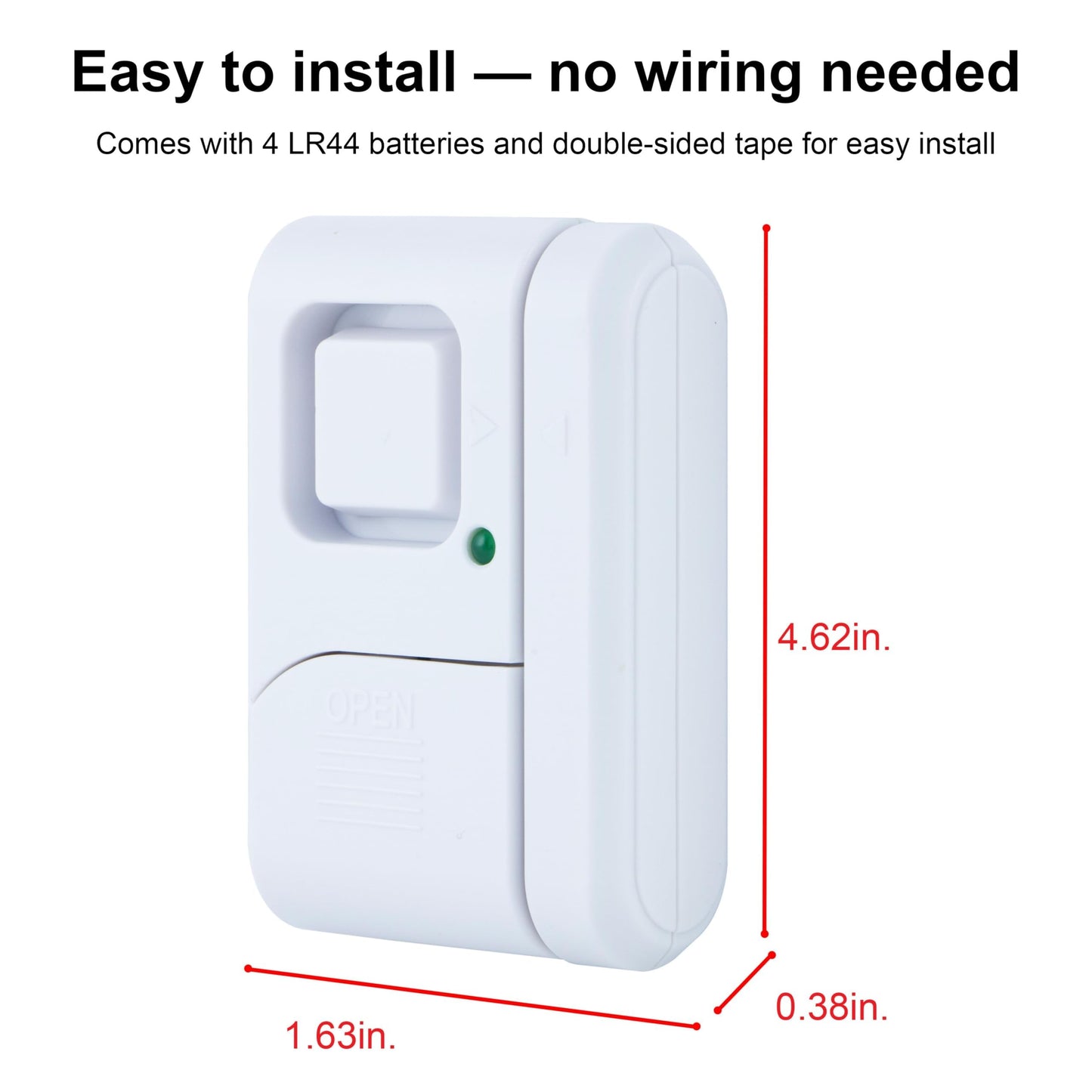 GE Personal Security Window and Door Alarm, 4 Pack, DIY Protection, Burglar Alert, Wireless Chime/Alarm, Easy Installation, Home Security, Ideal