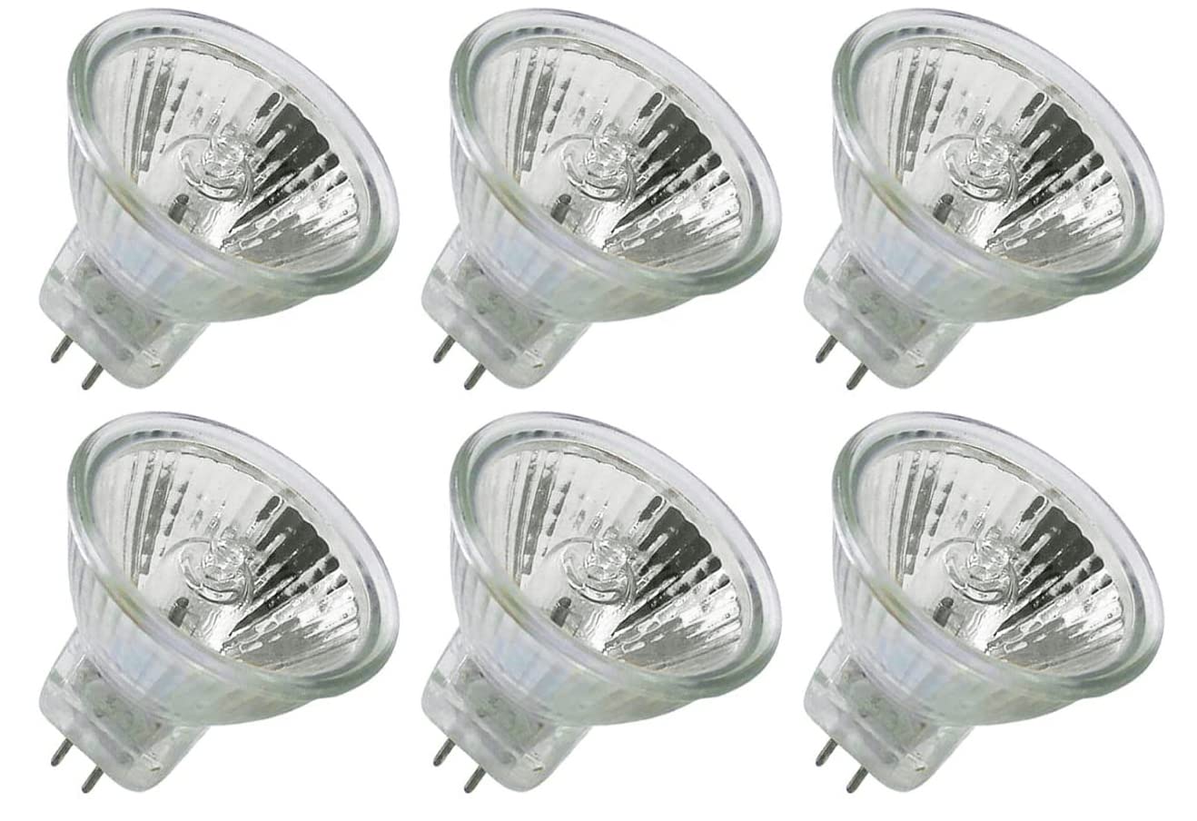CTKcom MR11 12v 20w Halogen Bulbs(6 Pack)- Precision Halogen Reflector Fiber Optic Light Bulb with Glass Cover Dimmable Halogen Flood Bulb Warm White